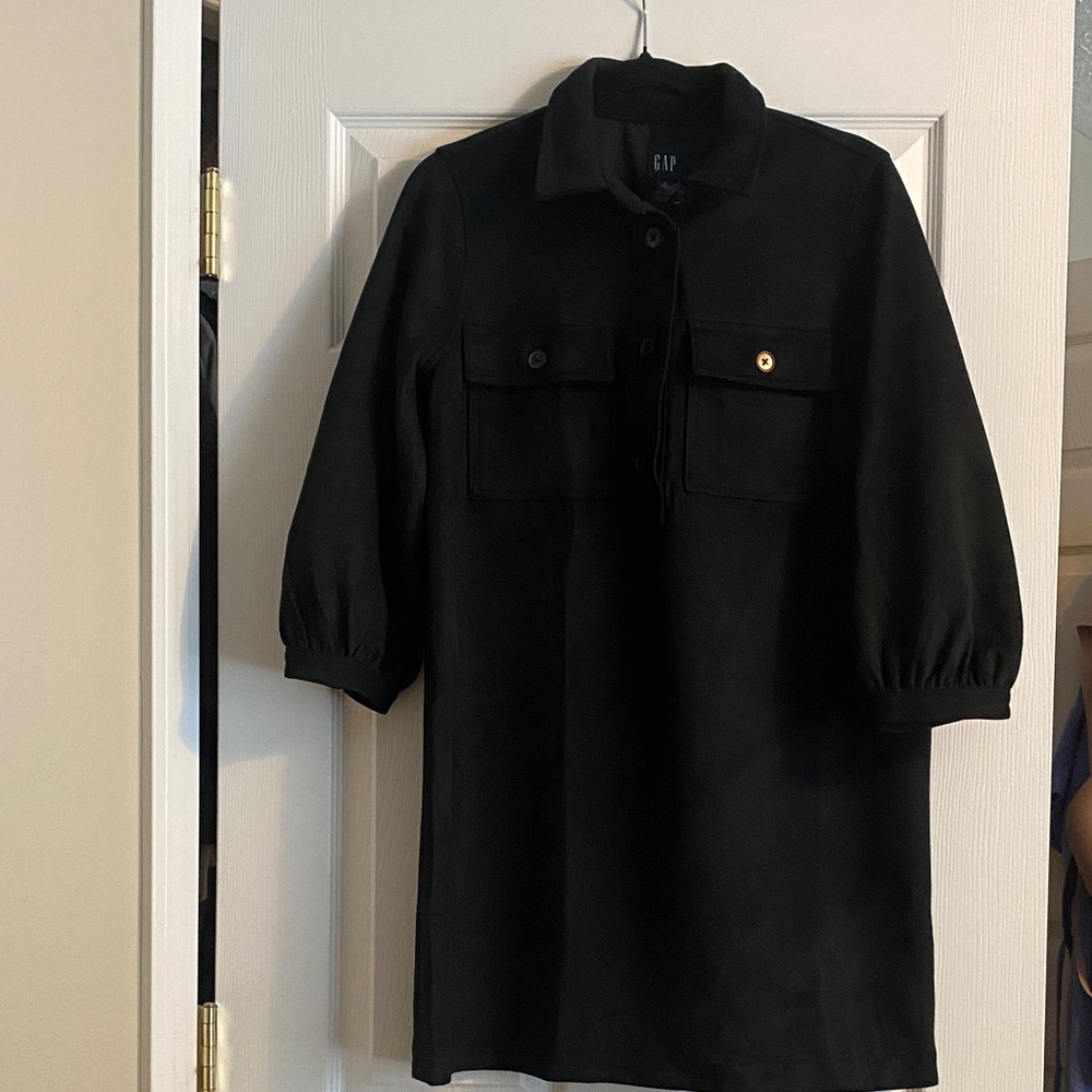 GAP Black Button-Up Dress